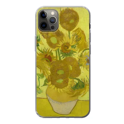 Produktbild von MuchoWow® Handyhülle Schutzhülle Hülle für iPhone 12 Pro Max Sonnenblumen - Vincent van Gogh Silikon Softcase Handy Hülle - Hartschale