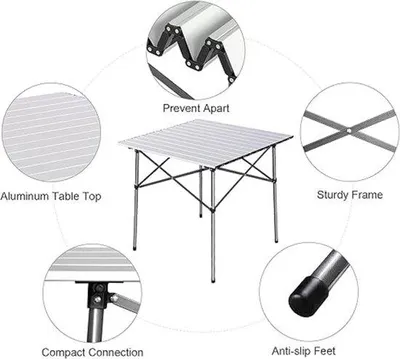 Produktbild von Famanu Camping Tisch faltbar - 70 x 70 x 67 cm