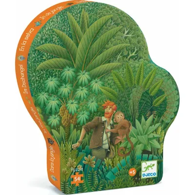 Produktbild von DJECO Quadratisches Puzzle Mehrfarbiger Dschungel 54 Teile