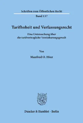 Produktbild von Tarifhoheit und Verfassungsrecht.