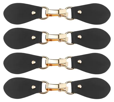 4 Leder-Toggle-Knöpfe 15,5x3,2 cm schwarz für Jacken