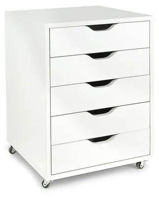 Image de Armoire de rangement mobile avec 5 tiroirs, idéale pour la maison et le bureau