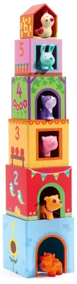 Produktbild von DJE-108 23482 Stapelspielzeug Stapelwürfel Topanifarm 18M+ Sortier Stapelspielzeug