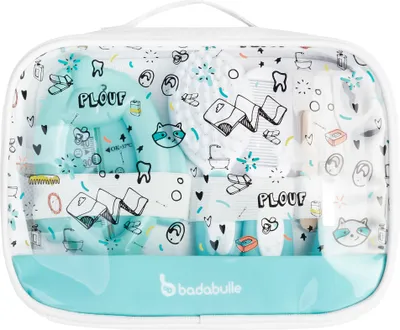Immagine prodotto di Set per la cura del bambino Badabulle Splash - 7 pezzi, con spazio extra per altri oggetti di cura, trasparente - B032000