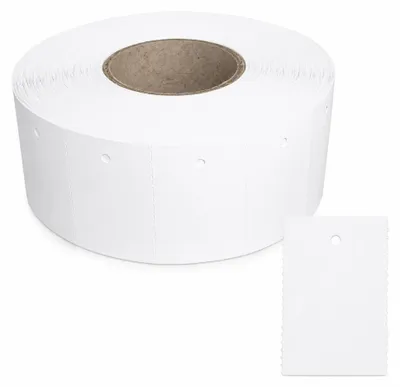 Produktbild von 1000 Karton Etiketten 30x45mm auf Rolle Preisetikettten Kartonetiketten weiß