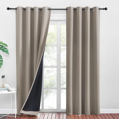 Obrázok produktu pre Zatemňovacie závesy 100% - Sada 2 kusy - 260 x 140 cm - Dvojvrstvové - ťažké závesy