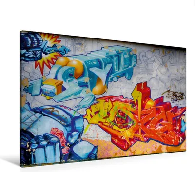 Produktbild von Calvendo Textil-Leinwand 120 cm x 80 cm quer Graffiti an der Turnhalle Gamigstraße, Meutzner Dirk; 7281164