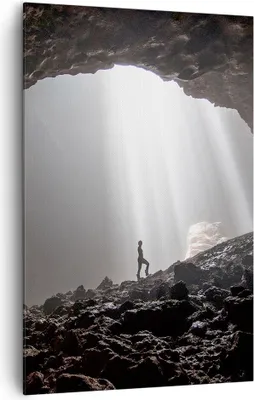 Produktbild von Bild auf Leinwand - Leinwandbild - Einteilig - Höhle Morgendämmerung Frau - 80x120cm - Wand Bild - Wanddeko - Wandbilder - Leinwanddruck - Wanddekoration - Leinwand bilder - Wandbild - PA80x120-4468