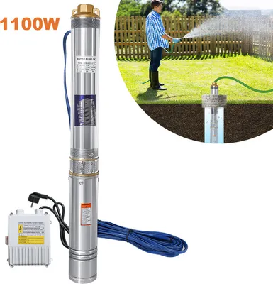 Produktbild von Yakimz Tiefbrunnenpumpe 4000l/h 230V 1.1 kW Ø92 mm Tiefbrunnenpumpen Tauchpumpe Edestahl Brunnenpumpen sandverträglich