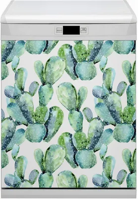 Produktbild von Dekorative Magnetmatte Küche Geschirrspüle 60x70 cm  Magnet für Spülmaschine  - Aquarellkaktus