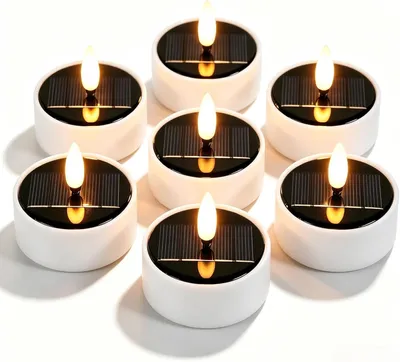 Obrázek produktu pro Sada 6 solárních LED svíček: blikající LED svíčky, vodotěsné solární svíčky vhodné pro venkovní použití
