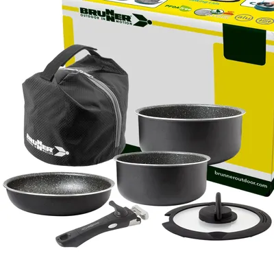 Produktbild von BRUNNER Camping Kochgeschirr Topfset | Alu | PIRATE Spacemaster, ø20cm 5+1teilig