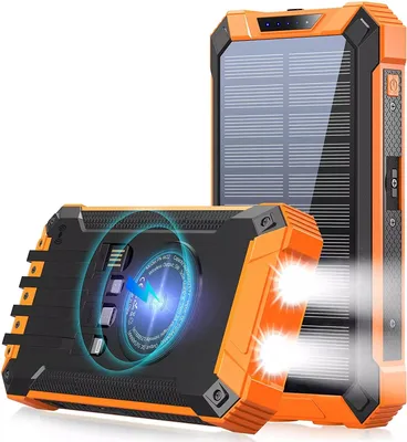 Produktbild von Tragbare Solar Powerbank 20.000 mAh mit 1,35 Watt Solarleistung, 150x67x11mm