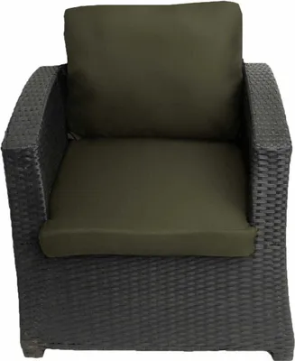Zdjęcie produktu dla Poduszka na fotel rattanowy 1szt- siedzisko 56x52x7 + oparcie 56x52 | poduszka na krzesło ogrodowe zielona, poduszka na fotel ogrodowy