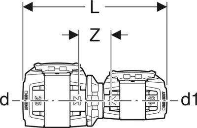 Produktbild von Geberit GE FlowFit Reduktion, PPSU, d32 x 20mm, 1 Stk.