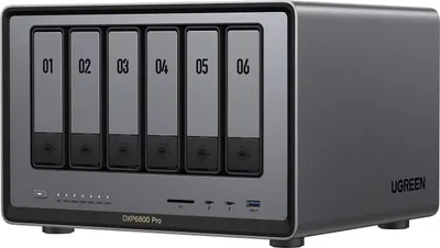 Produktbild von Ugreen DXP6800 Pro, NAS, Desktop, Intel® Core™ i5, 8 GB, DDR5, Grau, Schwarz