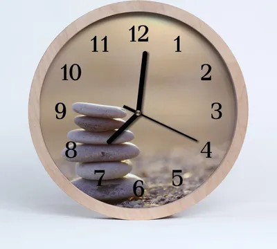 Produktbild von Holzuhr 20fi cm wanduhr - Steine