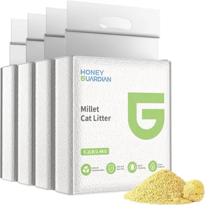 Produktbild von HoneyGuaridan Katzenstreu aus Hirse, klumpenbildend, 9,6 kg, staubarm und leicht klumpenbildend, geruchsneutralisierend, spülbar, extrem saugfähig