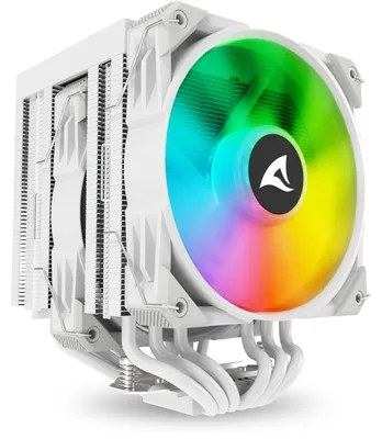 Obrázok produktu pre Sharkoon A60 RGB, Vzduchový chladič, 12 cm, 500 ot/min, 1800 ot/min, 121,55 m³/h, Biela