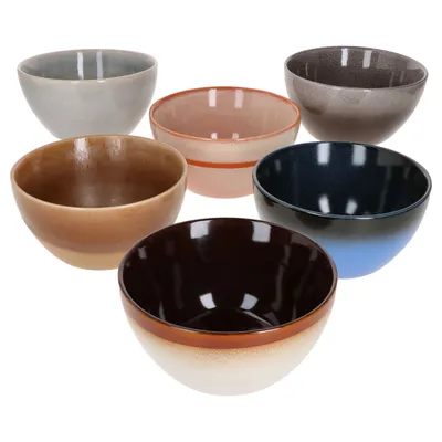 Produktbild von Earth 6er Set Bowl-Schale 450ml Müsli-Schüssel Dessert-Schälchen Salat Erdtöne