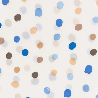 Produktbild von Baumwollstoff Meterware Popeline Punkte groß weiß blau 1,50m