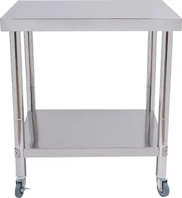 Immagine prodotto di Tavolo da lavoro in acciaio inossidabile - Tavolo da preparazione/lavoro - Ripiano inferiore - Per carichi pesanti, qualità professionale - Altezza 51-99 cm - Per ristoranti/case/hotel