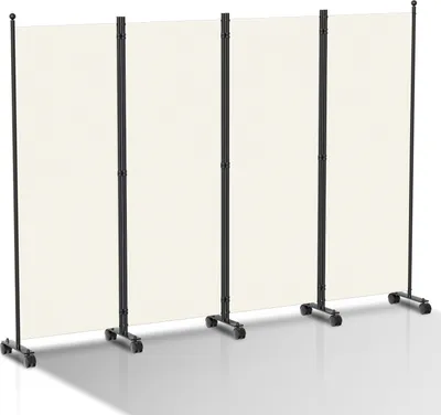Produktbild von TolleTour Paravent auf Rollen Outdoor Raumteiler Garten Spanische Wand Trennwand Raumtrenner 4 teilig Beige 228x181 cm