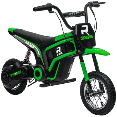 Obrázok produktu pre HOMCOM Detská elektrická motorka, 24V detská motorka s klaksónom, svetlom, detské vozidlo s otočným plynom, 8-16 km/h, pre 8-12 rokov, zelená