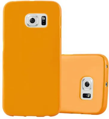 Produktbild von Cadorabo Schutzhülle für Samsung Galaxy S6 EDGE Hülle in Gelb TPU Etui Hülle Case Cover