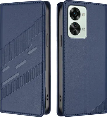 Produktbild von Hülle für OnePlus Nord 2T, Kunstleder Brieftaschen Handyhülle mit Kartenfach und Standfunktion Blau
