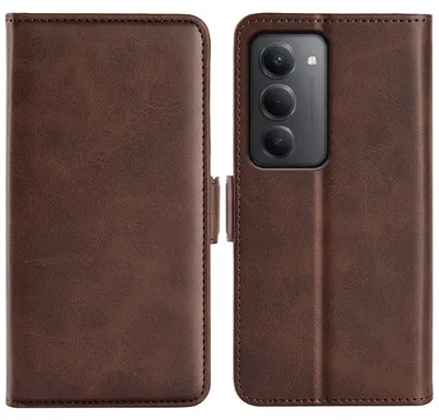 Productafbeelding van MobyDefend Hoesje - Geschikt voor Xiaomi Redmi 15 5G  -  Luxe Wallet Book Case (Sluiting Zijkant) - Bruin