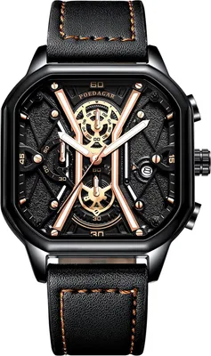 Produktbild von Uhr POEDAGAR GE-35015 - Elegante Herrenuhr Schwarz/Braun KP35015