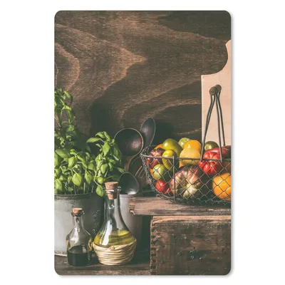 Produktbild von MuchoWow® Mauspad Mousepad Gemüse - Kräuter - Rustikal - Stilleben - Basilikum 18x27 cm - Mousepads - Maus Mat - Pad - Mausunterlage