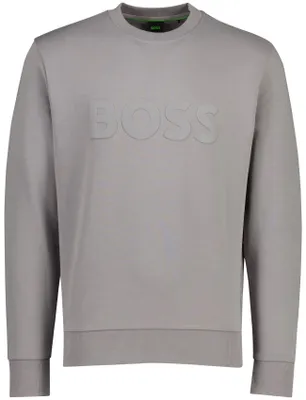 Produktbild von Grauer Boss Green Salbo Pullover mit grauem Logo-Aufdruck
