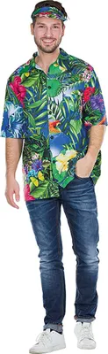 Produktbild von Südsee Prinz Hawaii Hemd bunt Motto Party Karneval Herren Kostüm 50