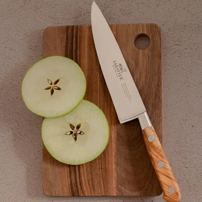Kochmesser 20 cm, geschmiedet, rostfreier Stahl, Olivenholzgriff