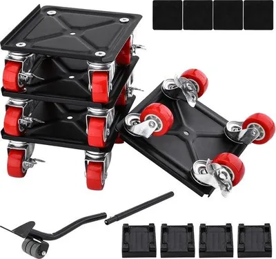 Produktbild von Famanu Möbelheber Möbeltransportrollen - Set mit 4 drehbaren Rädern, max. 800 kg Tragkraft