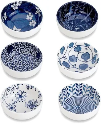 Immagine prodotto di Set di nasini da sniffo in Vetroceramica - 6 pezzi - Blu/Bianco - Vetroceramica - 7,5 cm