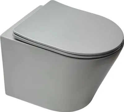 Immagine prodotto di WC sospeso SAT WC per ospiti corto 48 cm con sedile WC SoftClose TakeOff, grigio opaco