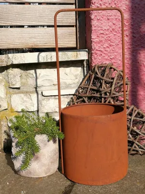 Produktbild von Edelrost Pflanztopf Maestro, mit Griff Edelrost Pflanztopf Maestro - 55 cm