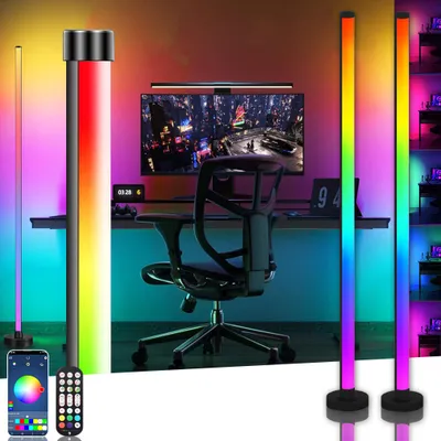 Obrázek produktu pro 2ks 120cm LED stojací lampa RGB s 16 miliony barev, aplikace Bluetooth a dálkové ovládání, dynamické a hudební režimy pro obývací pokoj, ložnici, párty
