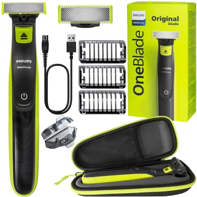 Image de Philips OneBlade QP2724/10 Rasoir Noir Vert avec étui Tondeuse