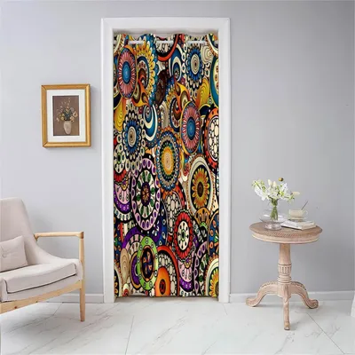Immagine prodotto di Tenda oscurante per porta, con passanti, dimensioni 116x137 cm, motivo etnico mandala