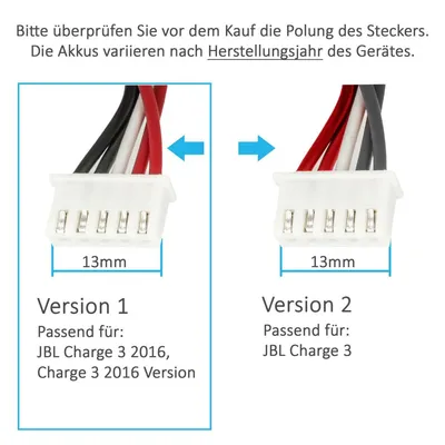 Produktbild von Akku kompatibel mit JBL GSP1029102A - Li-Polymer 6000mAh - für JBL Charge 3 2016, Charge 3 Version 2016, Version:Version 1