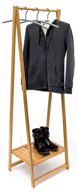 Kleiderständer Bambus mit Schuhablage, 158,5x51x40,5 cm