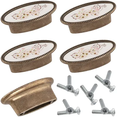 Immagine prodotto di Maniglie vintage per mobili - Set di 5 pomelli antichi