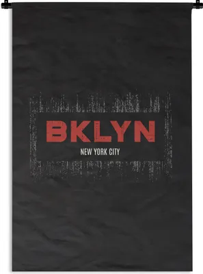Produktbild von MuchoWow® Wandteppich Wandbehang New York - Schwarz - Brooklyn 60x90 cm Tapisserie Dekoration Wandtuch - Foto-Teppich - Abwaschbar
