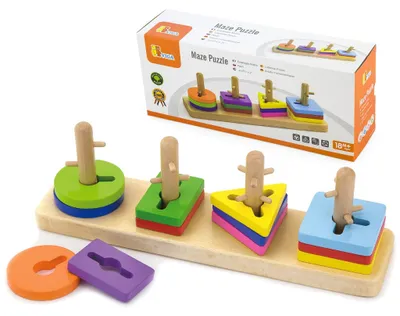 Obrázok produktu pre Drevené bloky na triedenie tvarov Montessori Viga