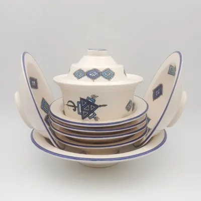 Immagine prodotto di Set di couscous Tebsi Sahel piatti blu - 6 persone