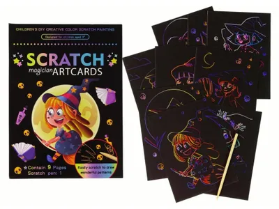 Produktbild von Leantoys Scratch-off-Malbuch für Kinder Magische Hexe